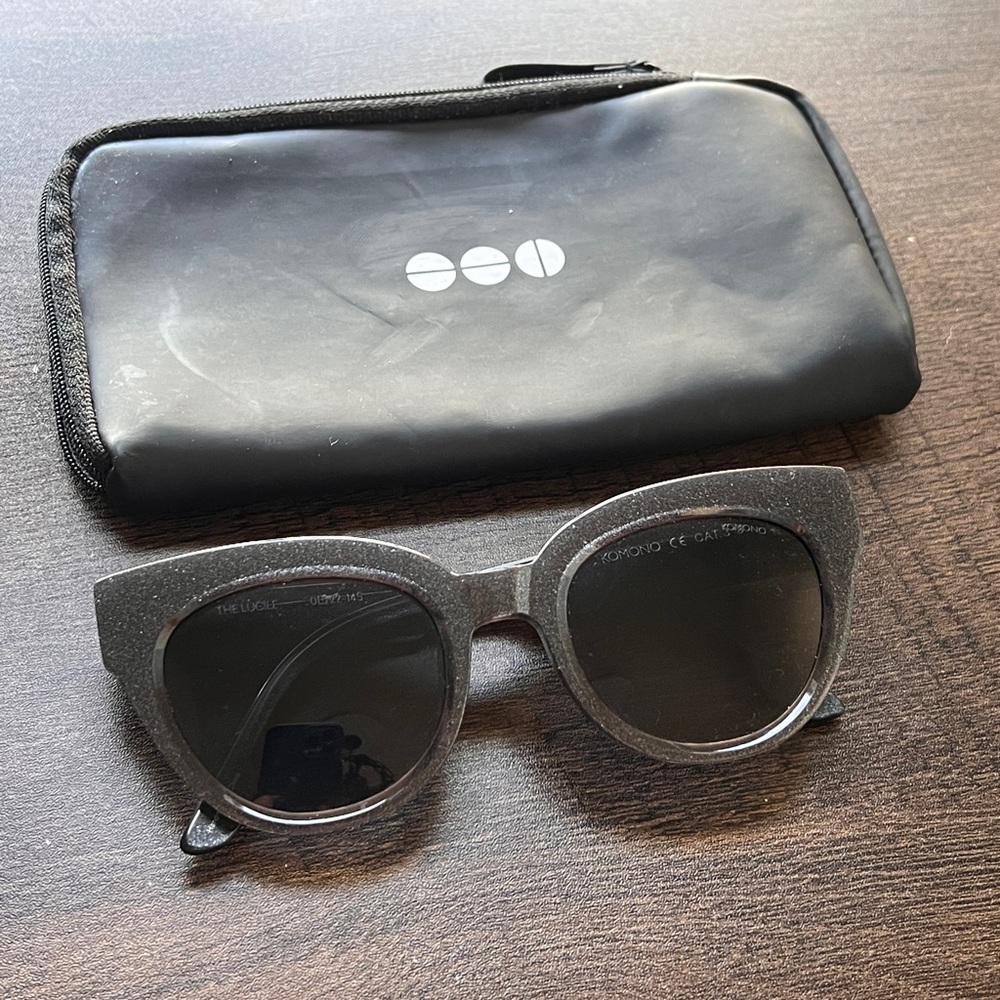 Komono Black Subtle Sparkle Sunglasses